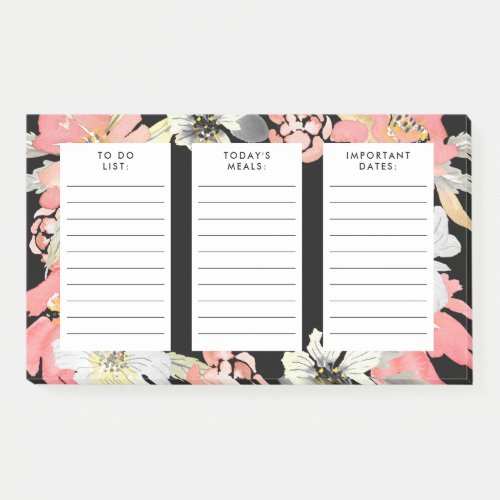 to do list meal plan important dates watercolor post_it notes
