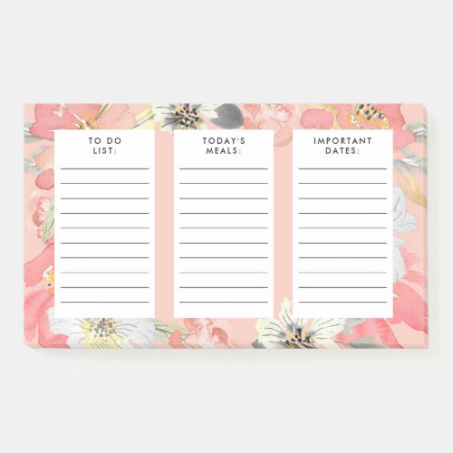 to do list meal plan important dates watercolor post_it notes