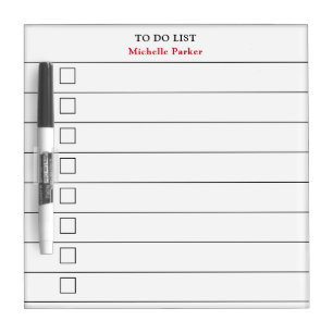 TO DO LIST Minimalist Modern Lined Check Boxes Dry Erase Board