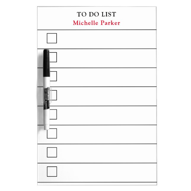 TO DO LIST Minimalist Modern Lined Check Boxes Dry Erase Board (Front)