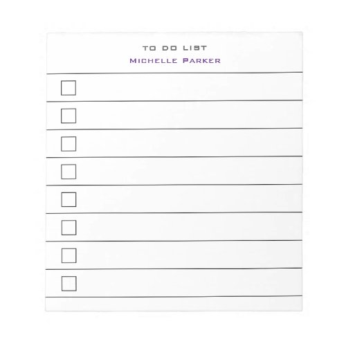 TO DO LIST Minimalist Modern Lined Check Boxes Notepad