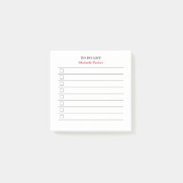 TO DO LIST Minimalist Modern Lined Check Boxes Post-it Notes