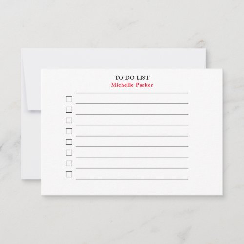 TO DO LIST Minimalist Modern Lined Check Boxes Thank You Card