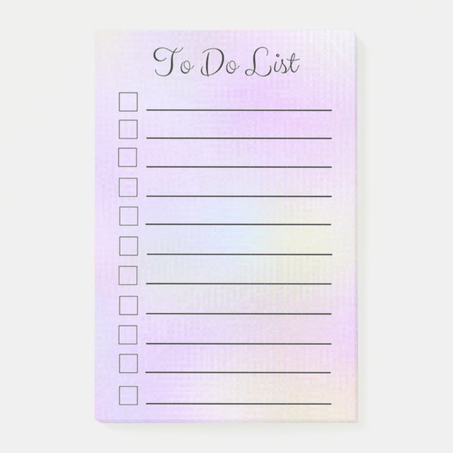 To Do List Modern Calligraphy Pastel Notes (Front)