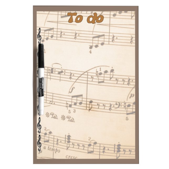 TO DO list Musical Notes theme- Dry-erase Board (Front)
