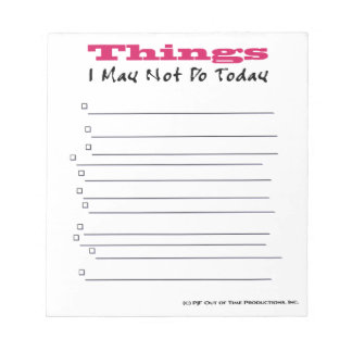 To-Do List/ NOT To-Do List Notepad