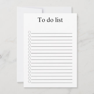 To do list note card