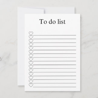 To do list note card