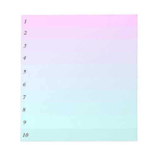 To_Do List Numbered Daily Priority Gradient Pastel Notepad