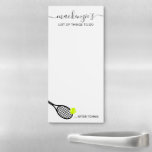 To Do List Personalized After Tennis Magnetic Notepad<br><div class="desc">Personalized magnetic fridge notepad with a simple cute tennis racket graphic and custom name or text in a feminine girly and modern pretty script font monogram and "list of things to do ... after tennis" funny text. Any tennis player would love an elegant and modern useful tennis-themed stationery office accessory...</div>