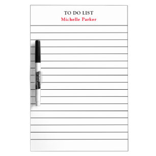 TO DO LIST Plain Minimalist Modern Lined Paper Dry Erase Board