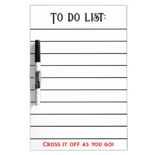 To Do List Planner Black Red Dry Erase Board
