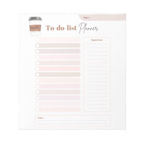 To Do List Planner Coffee Lovers Tear Away Notepad