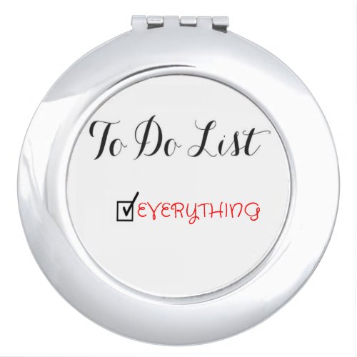 To Do List Positive Affirmations Message Compact Mirror