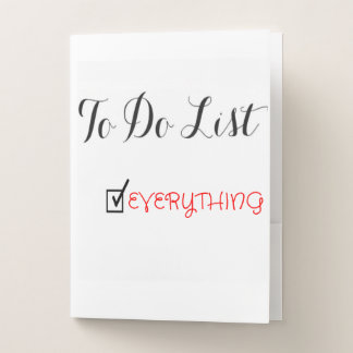 To Do List Positive Affirmations Message Pocket Folder