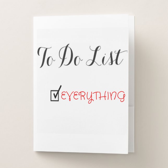 To Do List Positive Affirmations Message Pocket Folder (Front)