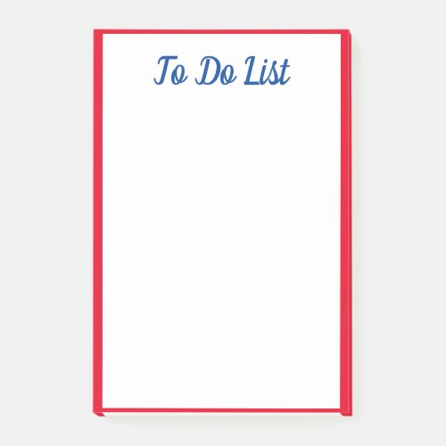 To Do List Red Bordered Edges Blue White Post_it Notes