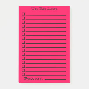 To Do List   Red/Pink Post-it Notes