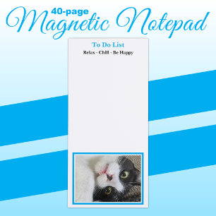 To do list reminder personalize photo blue magnetic notepad