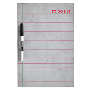 To Do List Ruled Note Paper Dry Erase Board
