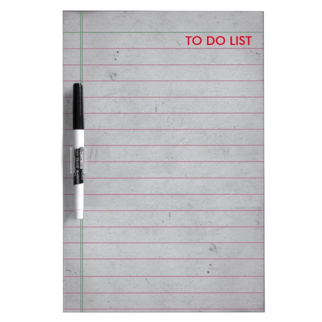 To Do List Ruled Note Paper Dry Erase Board (Front)