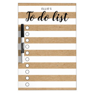 To-Do List Rustic Kraft Striped Dry Erase Board
