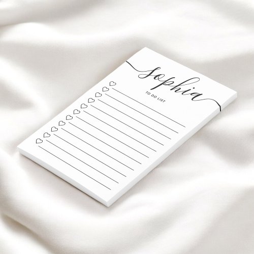 To Do List Script Hearts White Notes