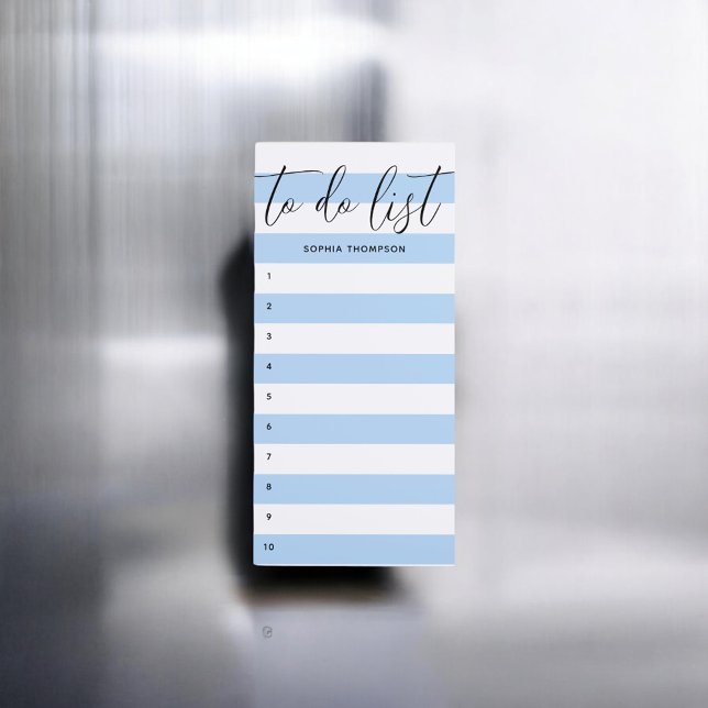 To Do List Script Stripes Blue Magnetic Notepad (Creator Uploaded)