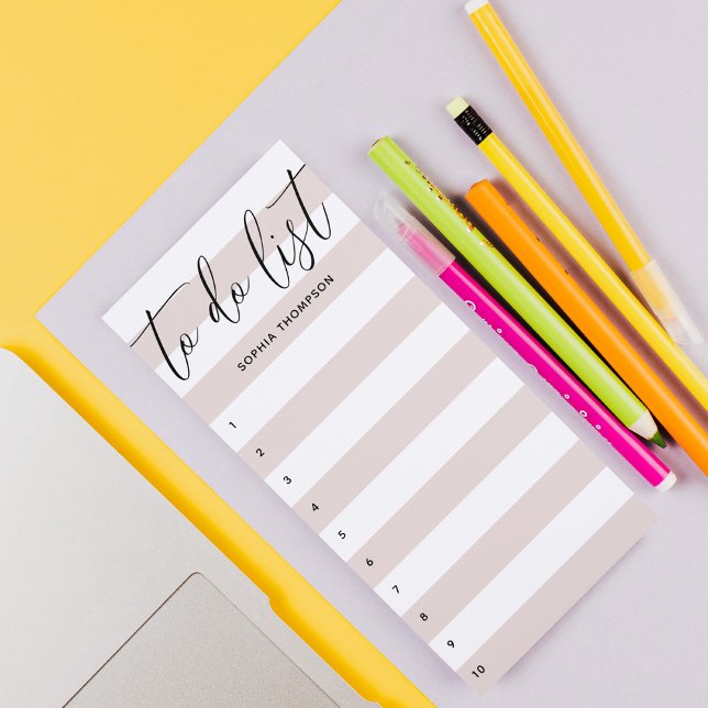 To Do List Script Stripes Blush Magnetic Notepad (Creator Uploaded)