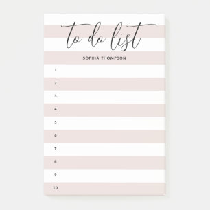 To Do List Script Stripes Blush Notes