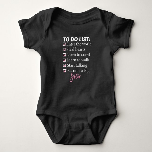 To Do List,Sister gift Baby Bodysuit (Front)