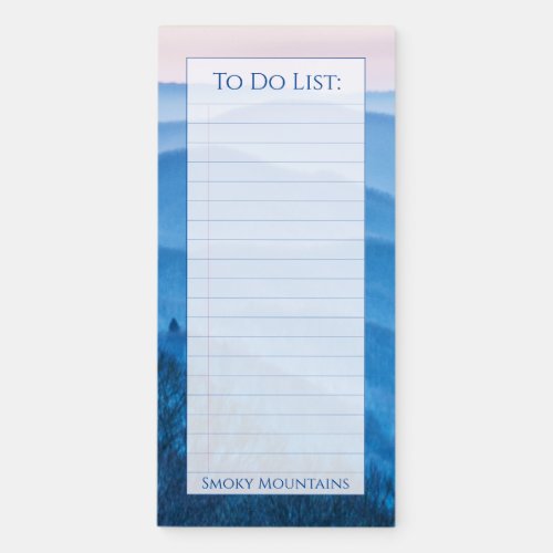 To Do List _ Smoky Mountains Newfound Gap GSMNP Magnetic Notepad
