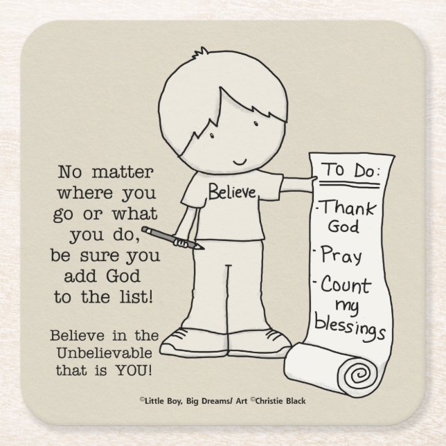 To Do List Square Paper Coaster (Front)