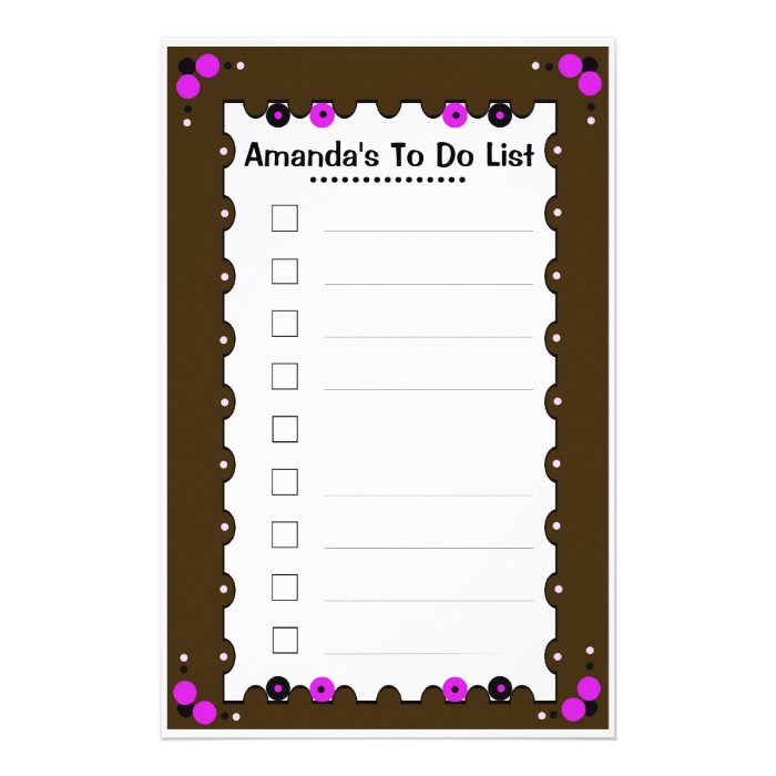 To Do List Stationery Design