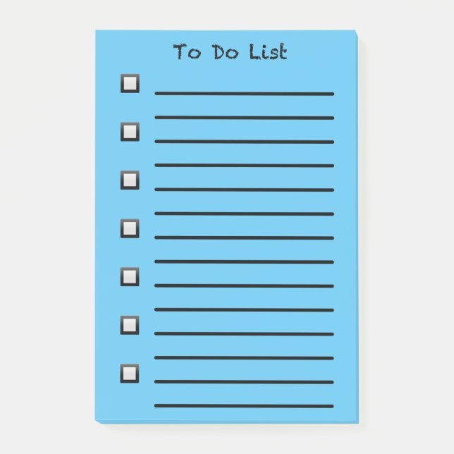 To Do List Sticky Note Light Blue (Front)