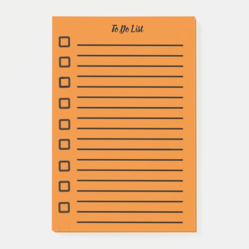 To Do List Sticky Note Orange 2