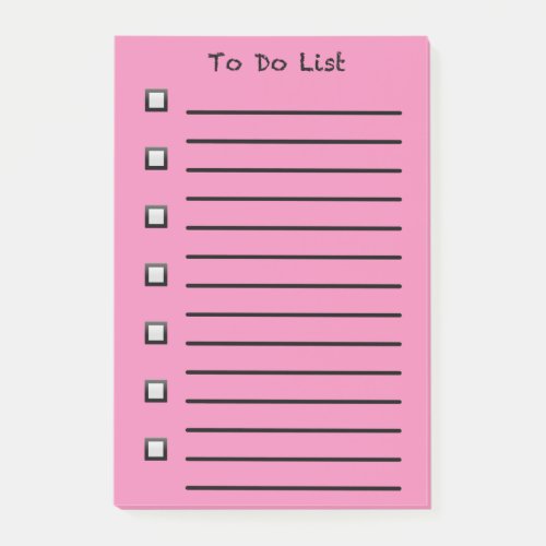 To Do List Sticky Note Pink