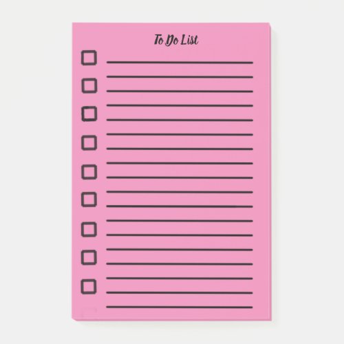 To Do List Sticky Note Pink 2