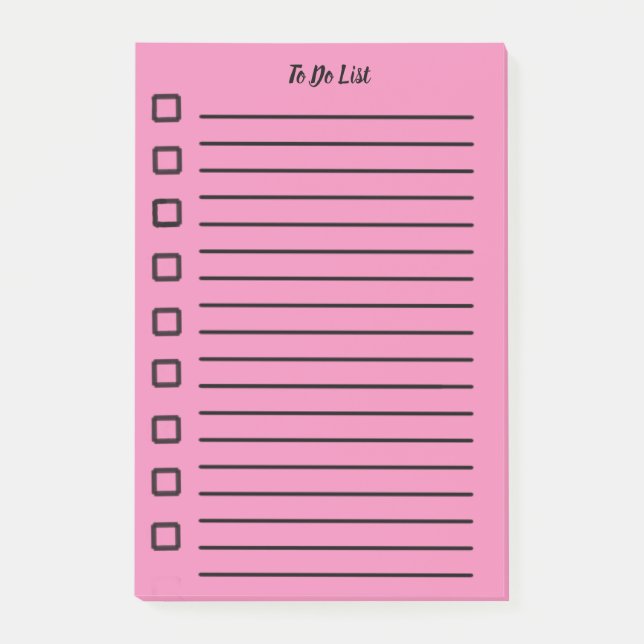 To Do List Sticky Note Pink 2 (Front)