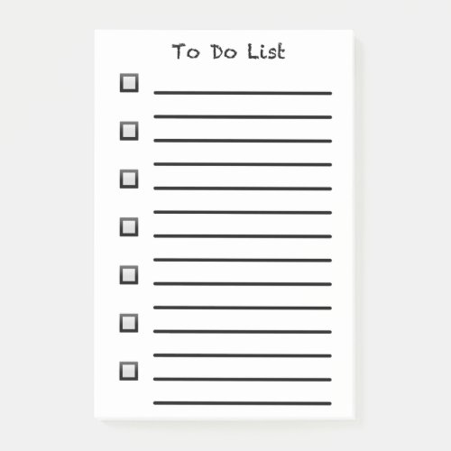 To Do List Sticky Note White