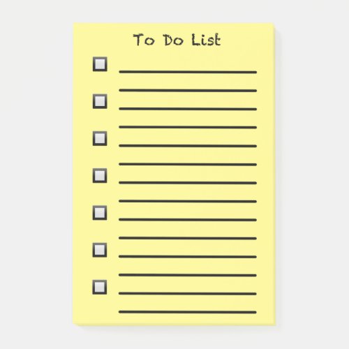 To Do List Sticky Note Yellow
