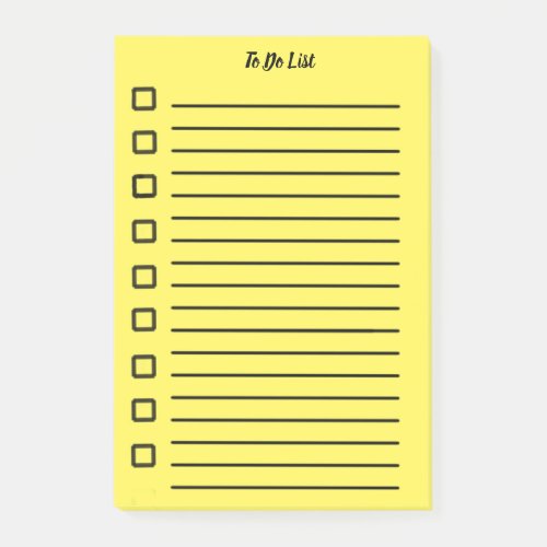 To Do List Sticky Note Yellow 2