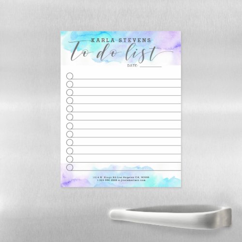 To do list typography watercolors background magnetic dry erase sheet