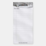 To Do List: Vintage Barn Rural Snow Scene Photo Magnetic Notepad at Zazzle