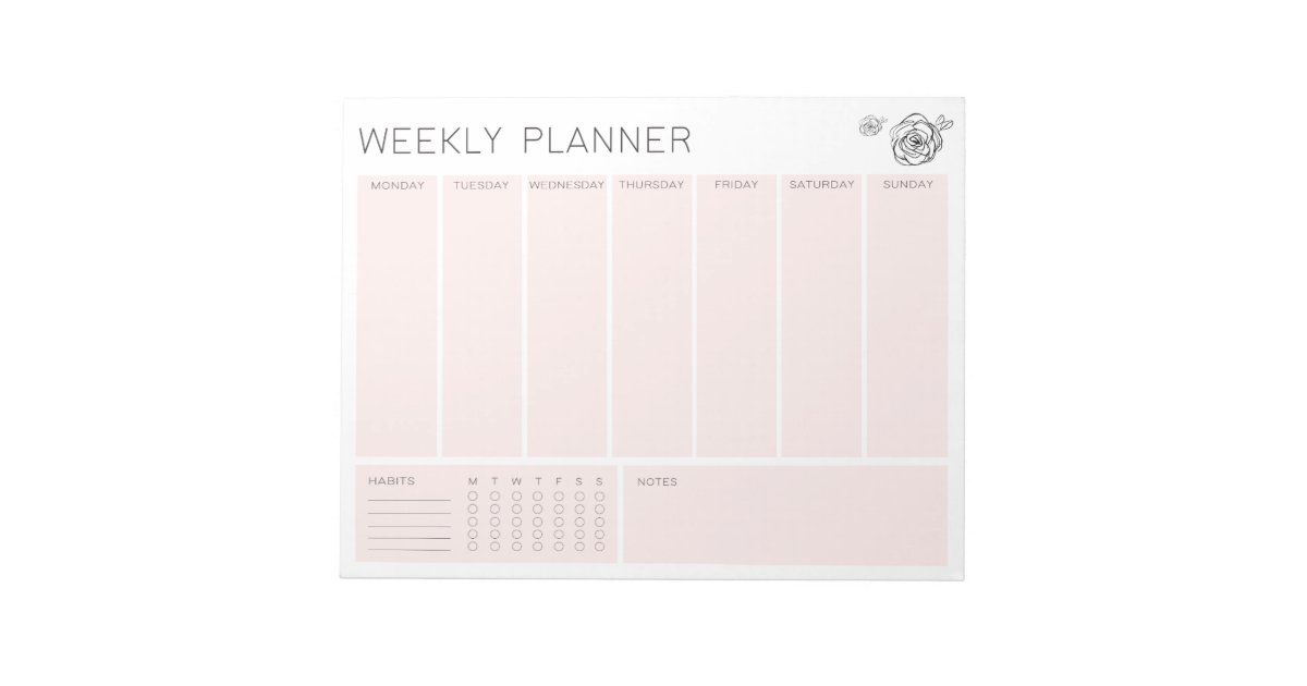 To Do List Weekly Planner Notepad Tear Away | Zazzle