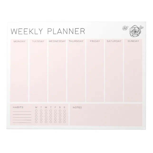 To Do List Weekly Planner Notepad Tear Away | Zazzle