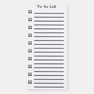 To Do List White Magnetic Notepad
