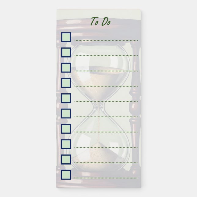 To Do List with sand clock Magnetic Notepad (Front)