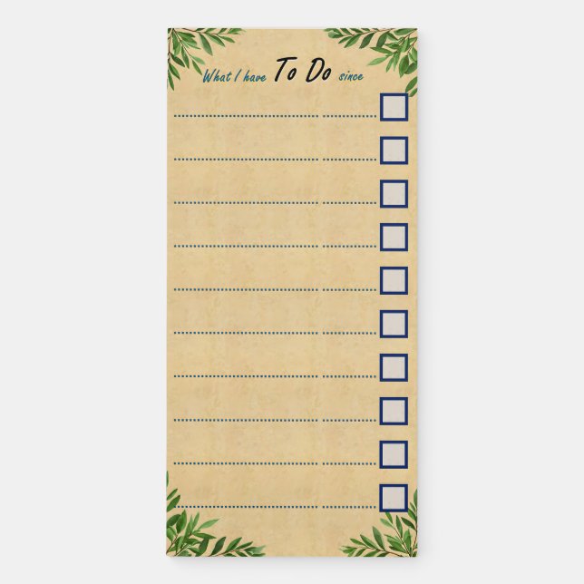 To Do List with Since date Magnetic Notepad (Front)
