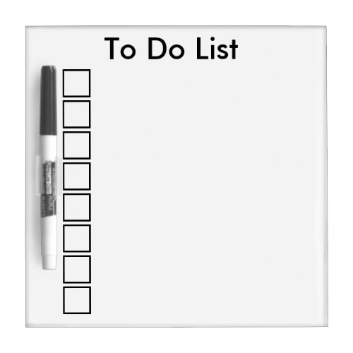 To Do List with space for checkmarks Dry_Erase Board